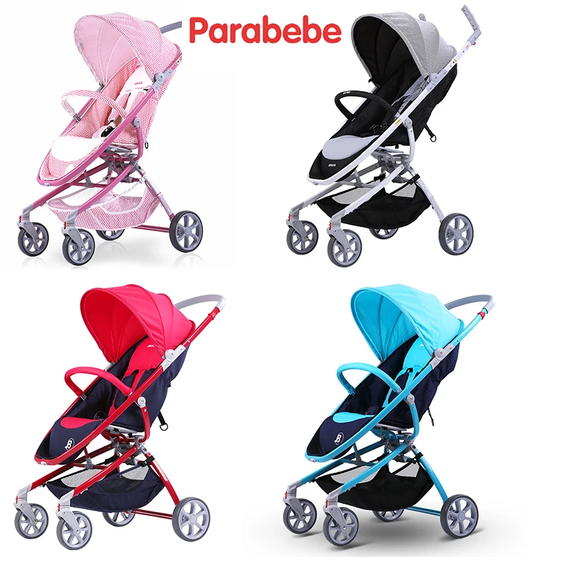 

Luxury Baby Stroller Pink Gray Color Baby Pushchair Girls Boys Child Trolley Aluminum Alloy Frame Pram 4 Wheels Jogger Strollers
