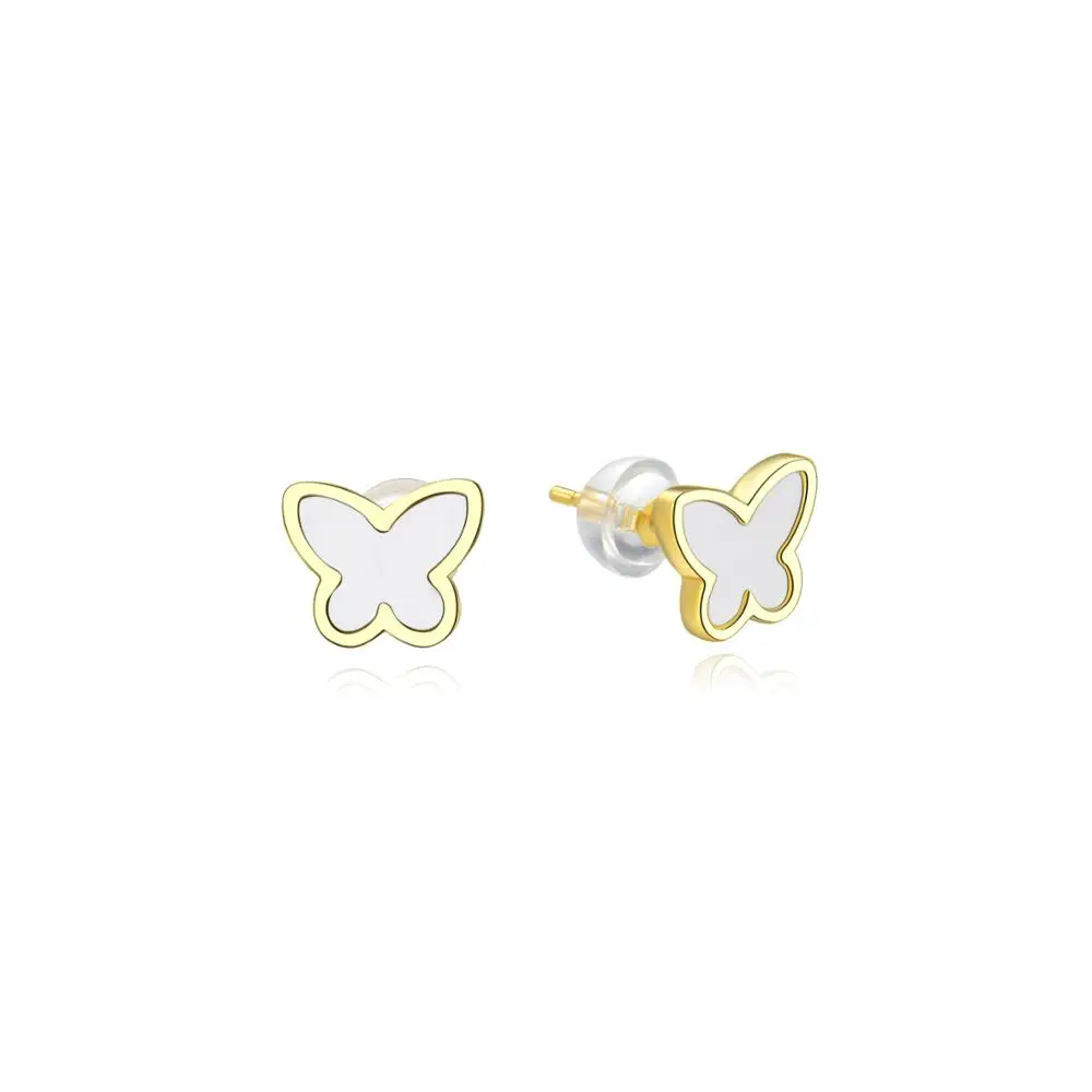 

Singreal 925 Sterling Silver White Agat Butterfly Stud Earrings for Women Jewelry Gift Wedding Party 1 Pair