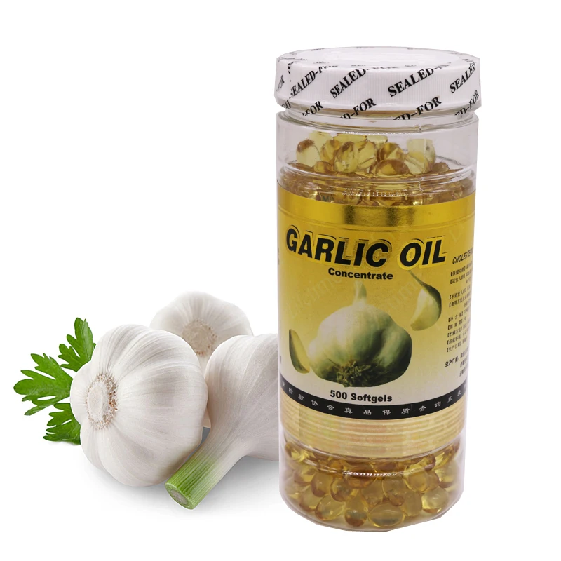 

3 pieces/lot 350mg*500 capsule softgel reduce cholesterin and blood fat Garlic Oil Softgel