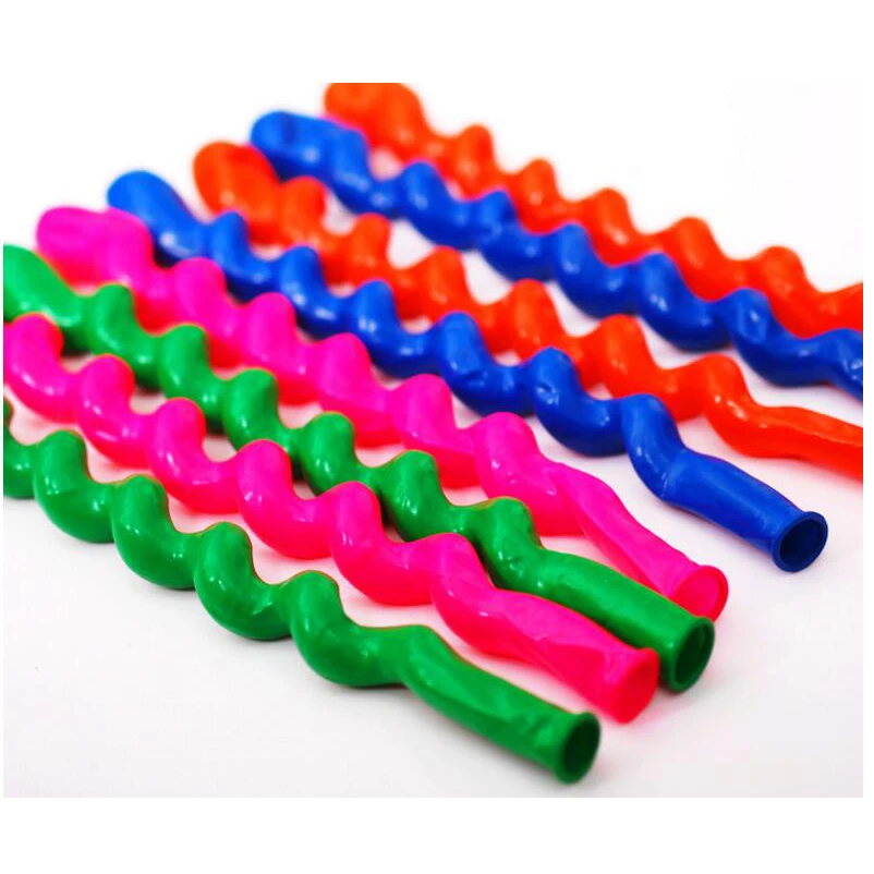 10pcs Screw Twisted Latex Balloon Spiral Thickening Long Balloon Bar