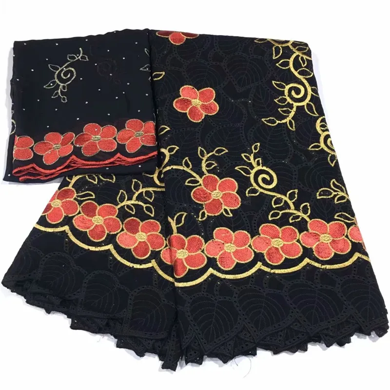 

LC!Luxury wedding embroidery African cotton Swiss voile lace fabric for dress set (5+2) mutil color ! J121705