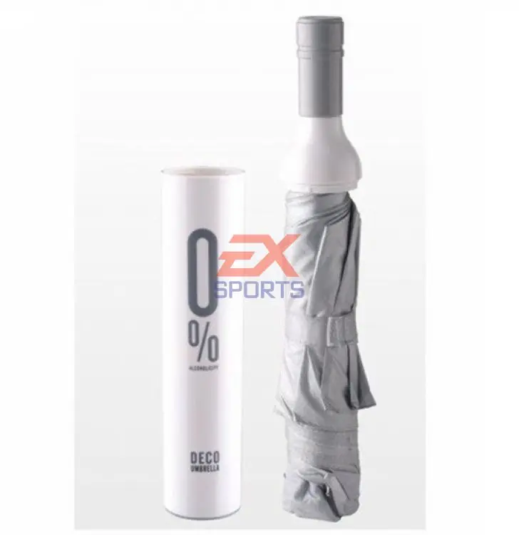 Wine Bottle Portable Folding Umbrella Outdoor Rain Sun Snow Folding Compact (5)