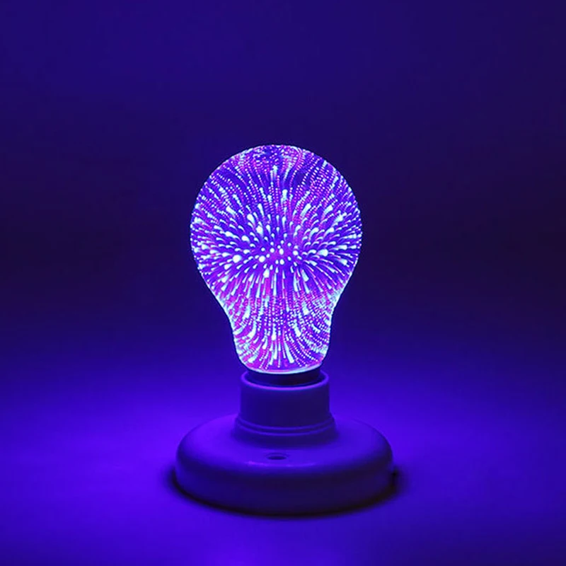 

LED Light Bulb E27 3D Fireworks Decorative Edison Bulb 195-240V Party Lamp A60 ST64 G80 G95 G125 Holiday Christmas Decoration