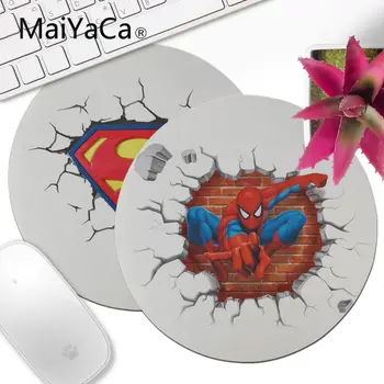 

MaiYaCa New Printed Super Hero Spider Man Office Mice Gamer Soft Round Mouse Pad Customized Pictures Black Soft mousepad gamer