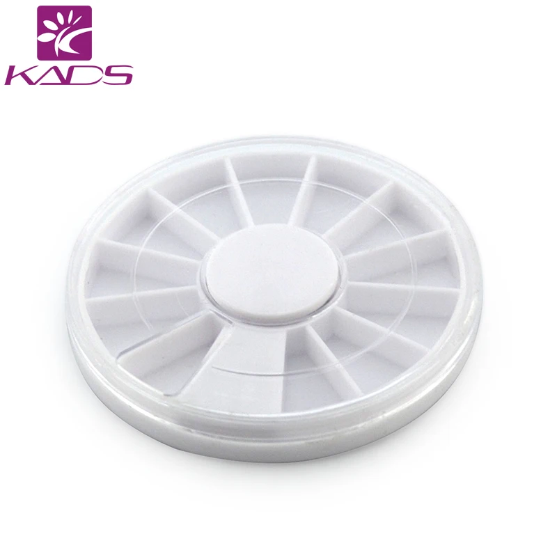 

KADS HOTSALE 50pcs/lot Nail Art Empty Round Wheel Jewelry box Pill Nail Art Drug Storage Ring Case Box Free Shipping