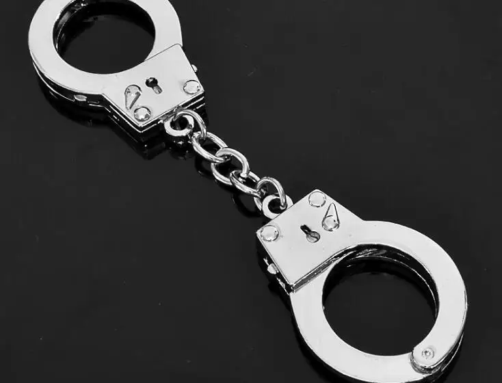 20 шт./лот полицейские наручники из сплава брелок для ключей сумок подвески кольцо