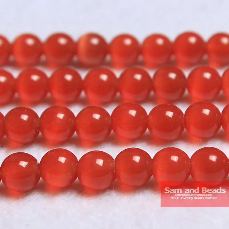 

Free Shipping Natural Moon Stone Beads ,Opal Orange Red Cat Eye Round Loose Beads 16" Strand 6 8 10 12 MM Pick Size CEB012