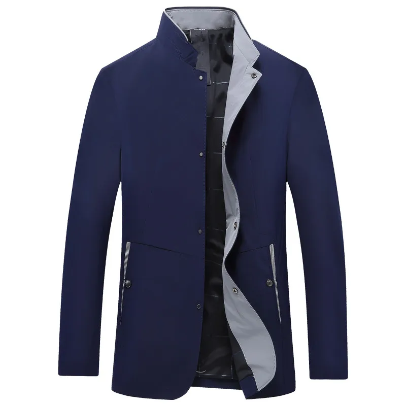 

2018 British Style Mens Trench Coat Slim Fit Stand collar Coats Men Business Jackets men's High Quality Classic Windbreaker