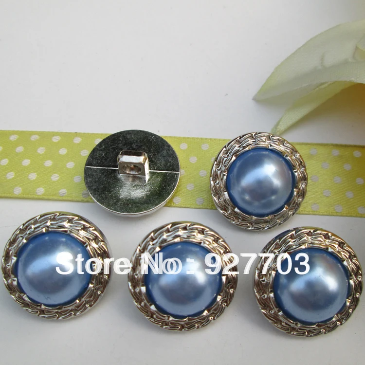 

(CM146 22mm)40 X Sky Blue Rhinestone Clear Crystal Shank Clothes Buttons Sewing Craft