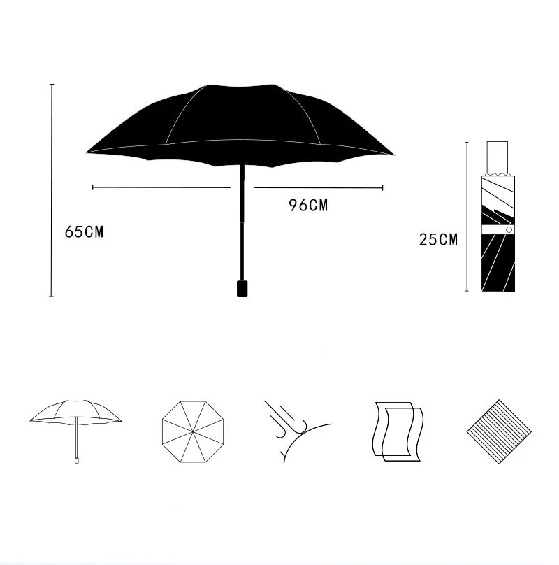 Ультра-светильник, зонт от солнца, Женский мини-зонт от солнца, небольшой свежий солнцезащитный зонт, складной, 3 сложения, зонт двойного назначения, солнцезащитные зонты