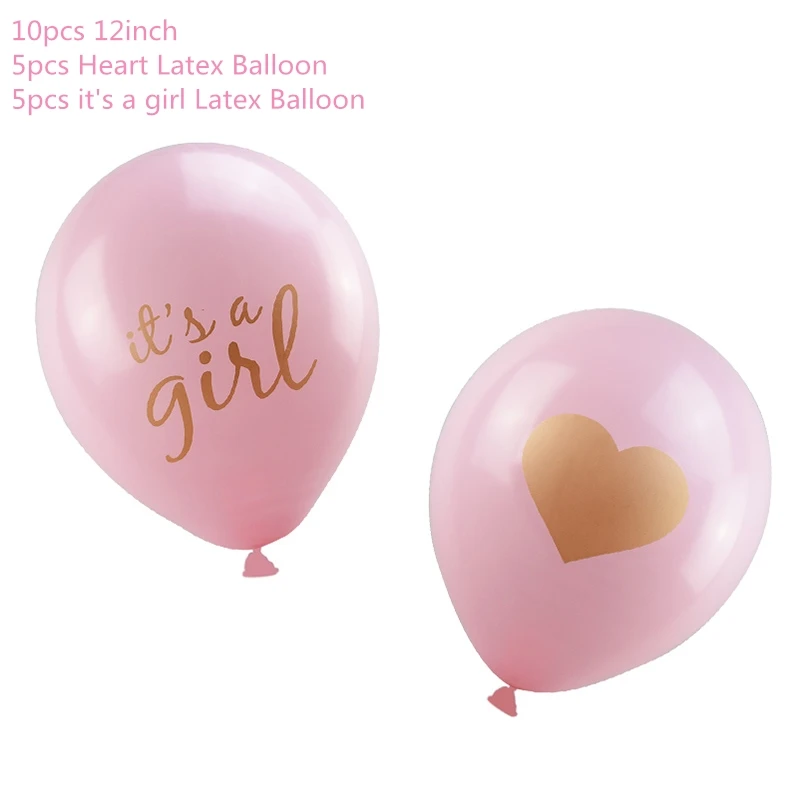 10pcs girl set3 Детский душ мальчик украшения для девочек набор это мальчик это девочка о Детские воздушные шары пол раскрыть Дети День Рождения Вечеринка ребенок душ подарки - Цвет: 10pcs girl set3
