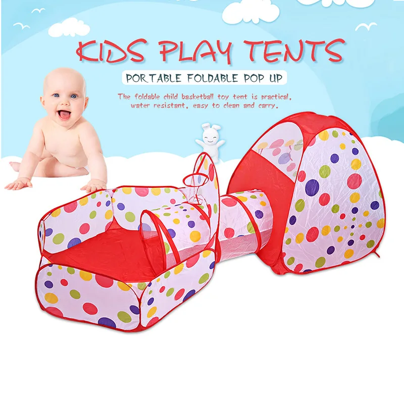 

Baby Kids Play Tents Portable Foldable Pop Up Tunnel Basketball Game Tent Children Cubby Outdoor Sports Play House Hut Toys Tent