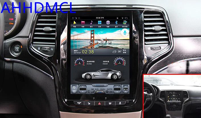 Perfect Car PC PAD Tesla Style Multimedia Player Android 7.1 GPS For Grand Cherokee 2011 2012 2013 2014 2015 2016 5
