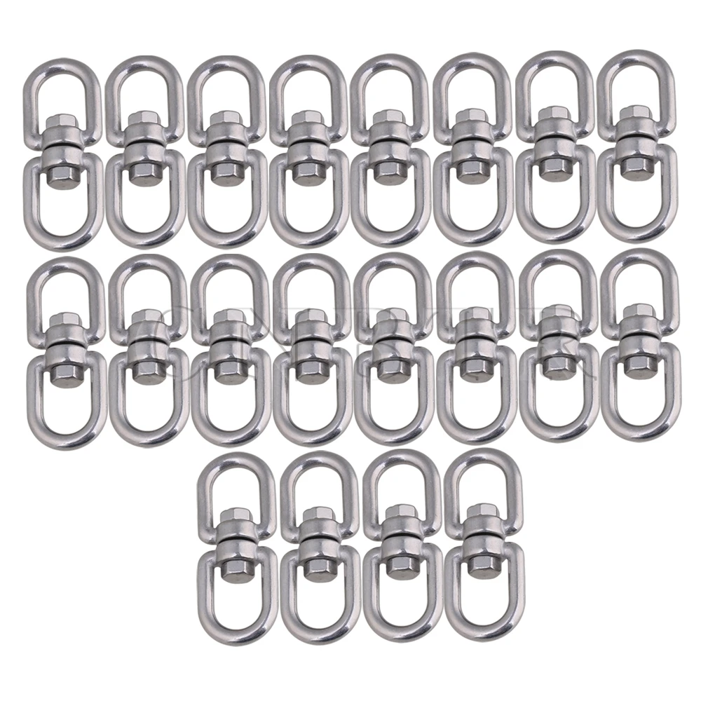 

CNBTR Stainless Steel 304 Double D Shape Eye to Eye Swivel Hook M6 Pack of 20