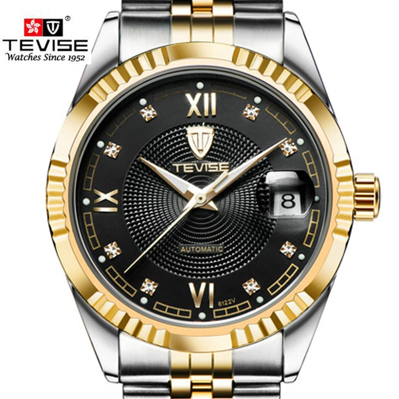 

Top Brand Luxury Mechanical Watch Waterproof Automatic Watch Men Luminous Calendar Business Relogio Automatico Masculino TEVISE