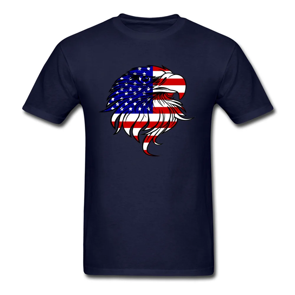 Prevailing American Eagle PatriotIndependence Day T-shirts O-Neck 100% Cotton Men T Shirt Short Sleeve Summer Fall Tops T Shirt American Eagle PatriotIndependence Day navy