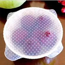 4 шт./компл. кухня Еда класса сохраняя Еда упаковка для свежих продуктов Многоразовые Высокое стрейч силиконовые Еда Обёрточная бумага s Seal Вакуумная крышка эластичная крышка L129