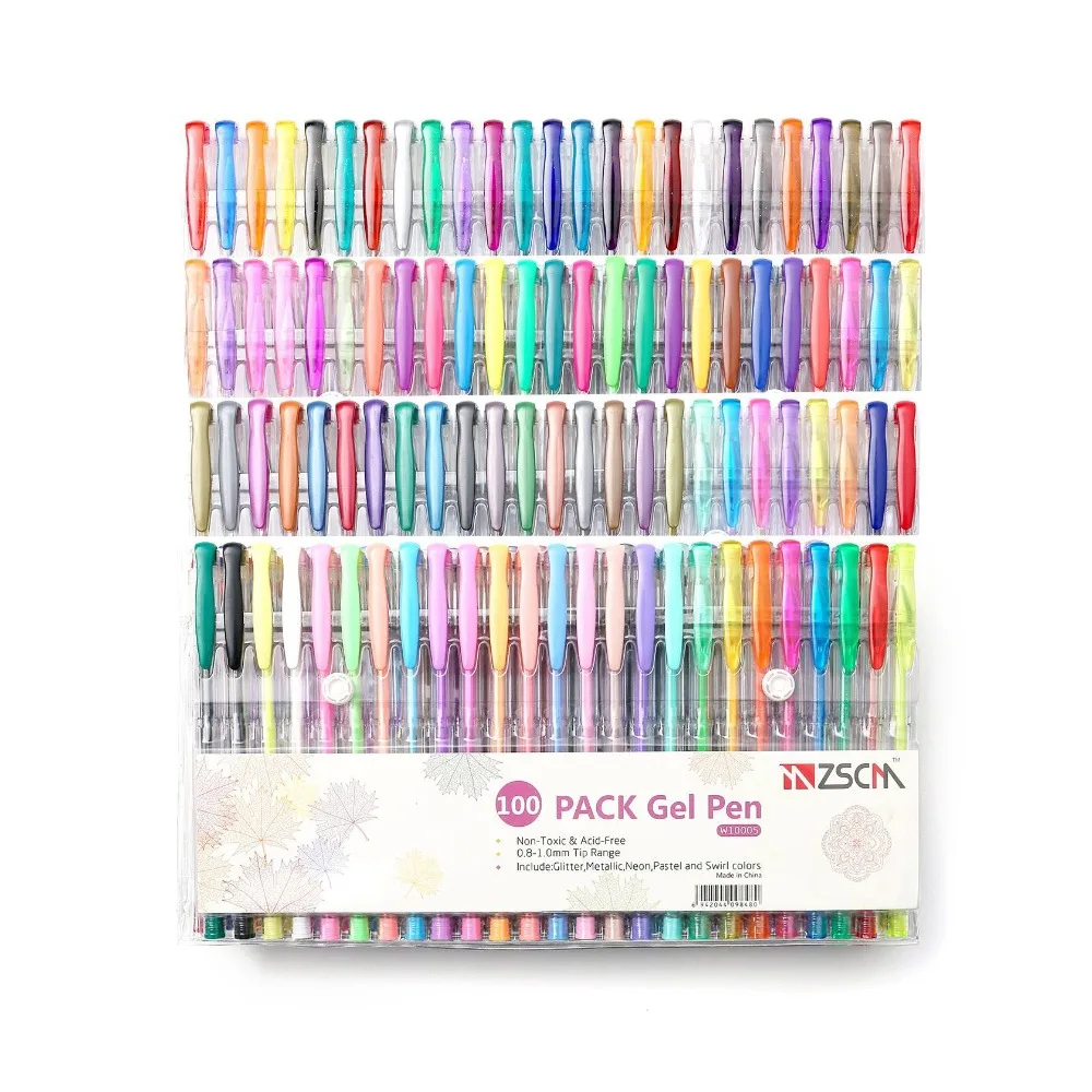 

100 Color Gel Pen Set Metallic Pastel Neon Glitter Sketch Drawing Color Gel Pens for Children Gifts Stationery Cute pen 04172