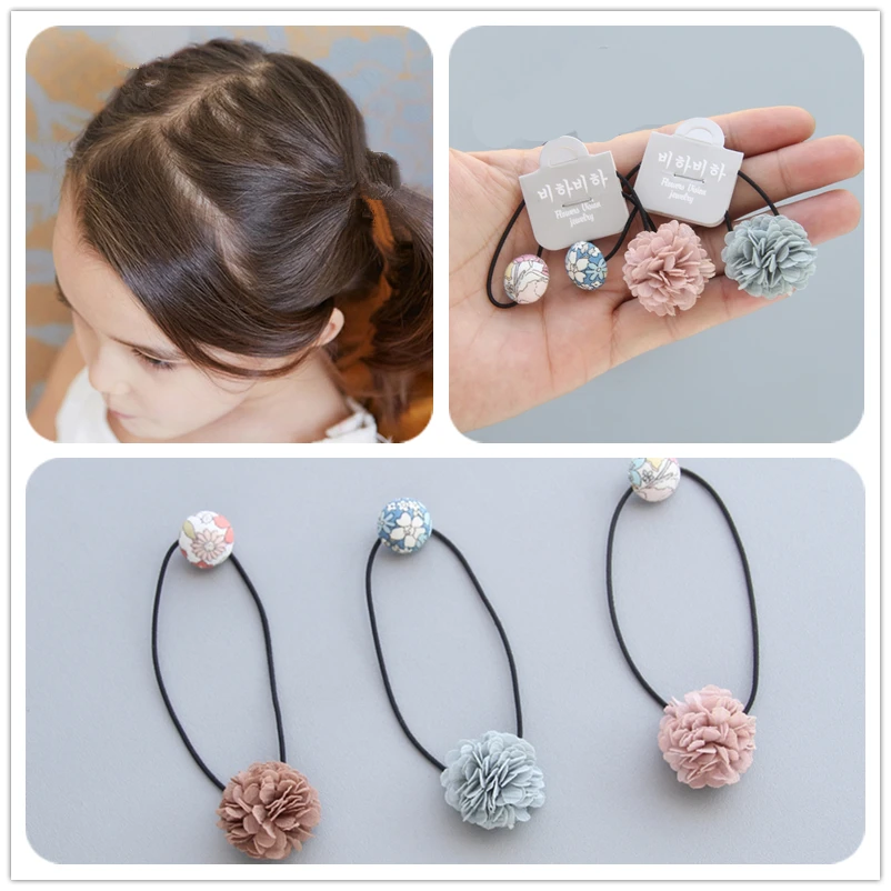

Floral button, children's hair accessories, baby hair rope