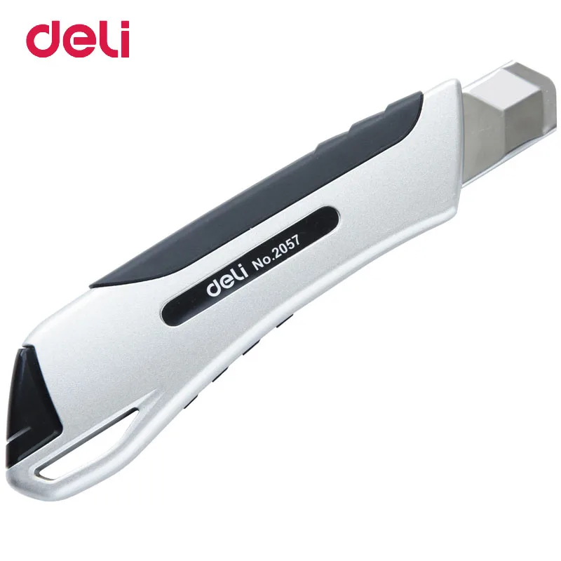 

Deli Zinc Alloy Large Size Utility Knife High Quality Auto-lock Paper Cutter Razor Blades Knife School Office Stationery Tools