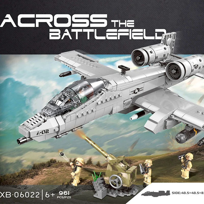 

XINGBAO 06022 961PCS Military Series The A10 Fighter Set Building Blocks Bricks Plane War Toys Model set Christmas Gift