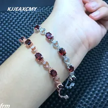 KJJEAXCMY ювелирные изделия оптом из стерлингового серебра 925 пробы инкрустированный натуральный гранатовый браслет