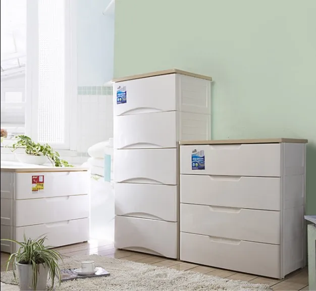 Large Luxury Wooden At Home Drawer Storage Cabinet White Plastic