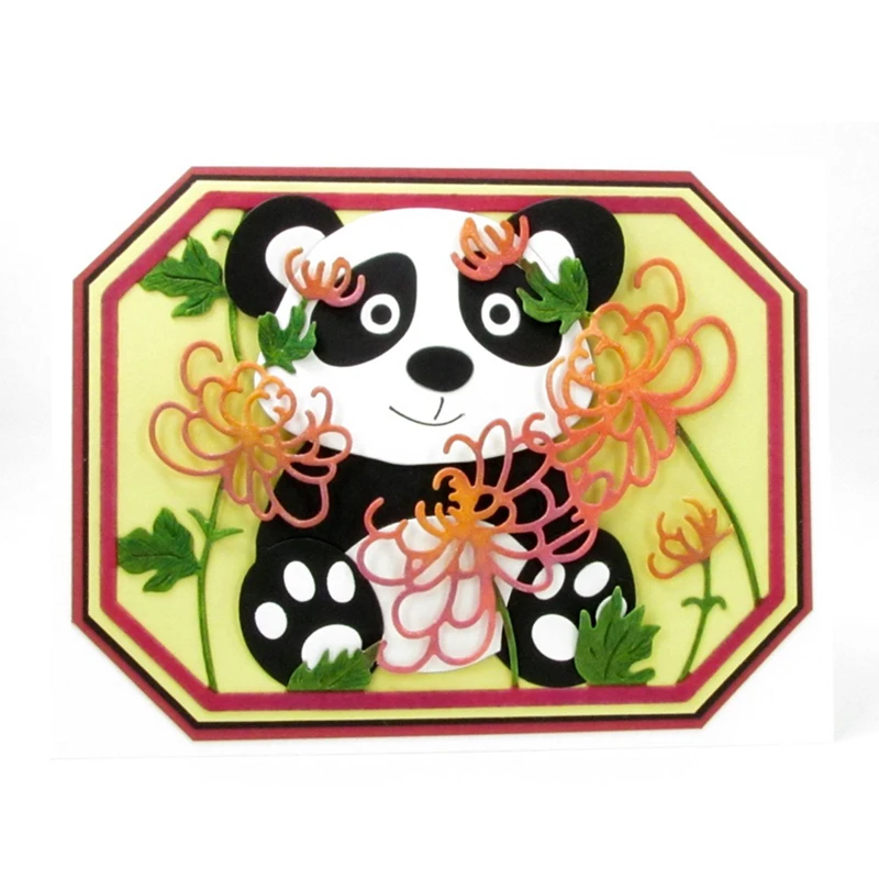 

Cute Animal Panda Metal Cutting Dies Stencils For Card Making Decorative Embossing Suit Paper Cards DIY Dies Scrapbooking 2019