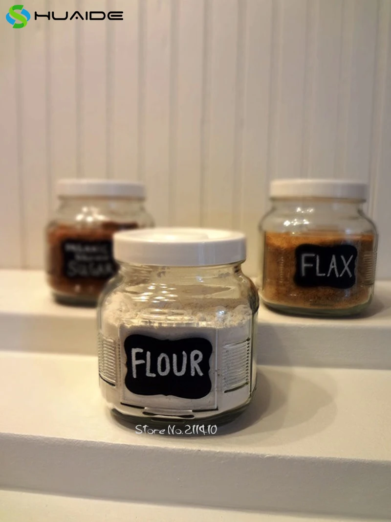 

48pcs Fancy Chalkboard Labels - Mason Jar Labels, Pantry Labels, Chalkboard Stickers, Peel and Stick Removable Wall Decal A645