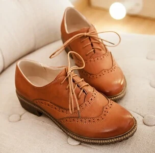 Nice Vrouwen Vintage Gesneden Lace Up Brogue Oxfords College Flats enkele Schoenen  Dames Retro Ronde Neus Cubaanse Hak Oxford Voor vrouwen|oxfords for  women|brogue oxfordheel oxford - AliExpress