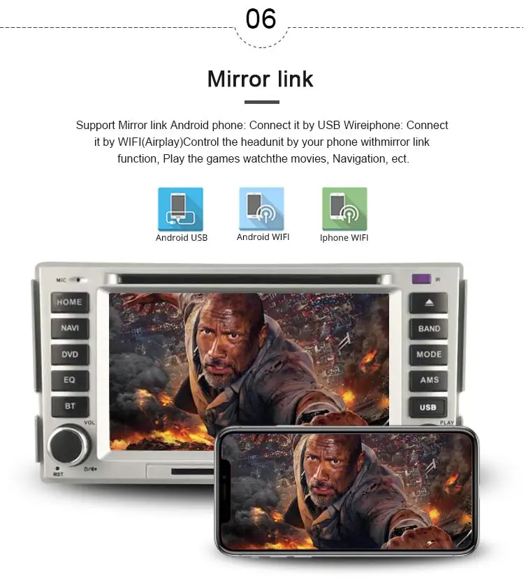 Cheap JDASTON Android 9.1 Car DVD Player For HYUNDAI SANTA FE 2006-2012 Multimedia GPS Navigation 2 Din Car Radio Audio Stereo WIFI 7