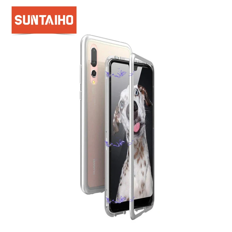 Suntaiho Magnet Case for Huawei P20 Pro Plus Clear Tempered Glass Magnetic Adsorption Case for Honor 10 Metal Ultra Cover bumper Suntaiho Magnet Case for Huawei P20 Pro Plus Clear Tempered Glass Magnetic Adsorption Case for Honor 10 Metal Ultra Cover bumper