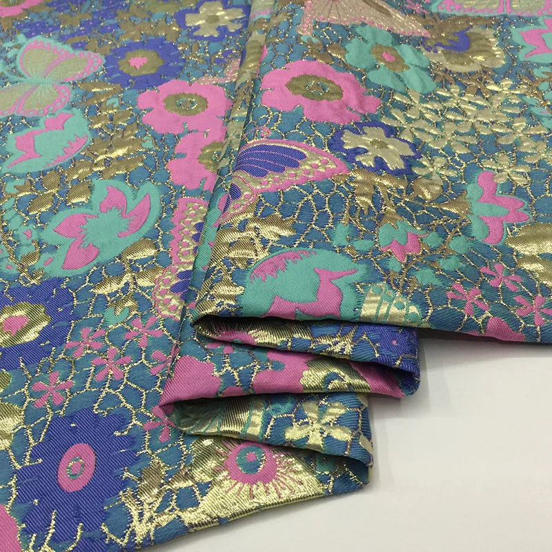 1 метр жаккардовая парча ткань пряжа окрашенная ткань Лоскутная Ткань металлик telas