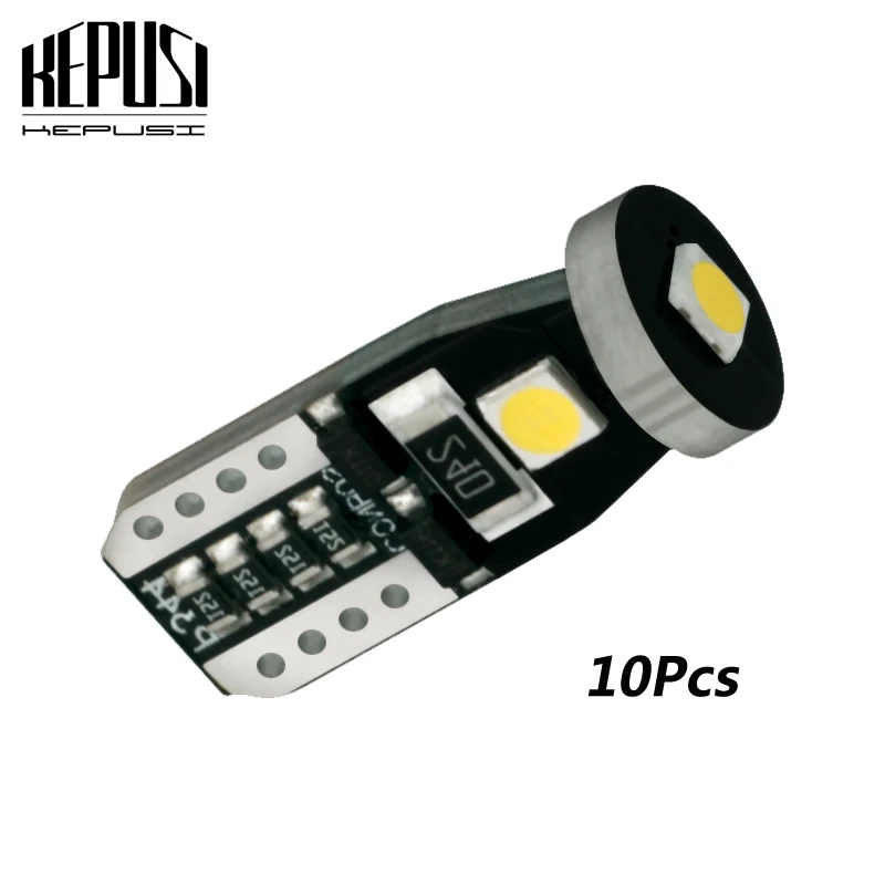 

10pcs CANBUS No Error T10 W5W Led 3030 Chip Light Bulb for Car Interior Dome Map Door Courtesy License Plate Light 6000K White