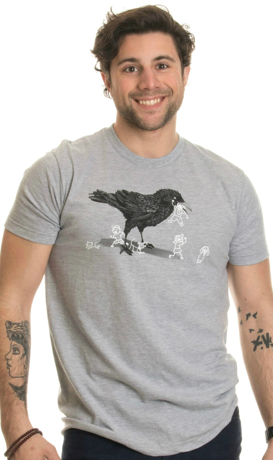 

Crow Eats Stick Family Funny Dark Black Humor Sarcastic Sarcasm Comedy T-shirt Mens