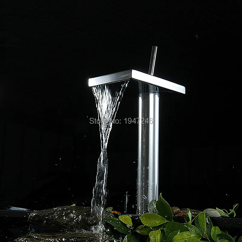 

Factory Direct Patent Design Brass Single Hole Robinet Luxurious Waterfall Basin Mixer Tap Cascade Bathroom Vessel Faucet