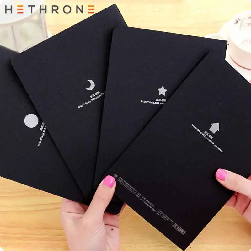 Hethrone 1 шт. черный креативный альбом для зарисовок Bullet journal милый нарезающий нитью блокнот еженедельник канцелярский Дневник для путешествий