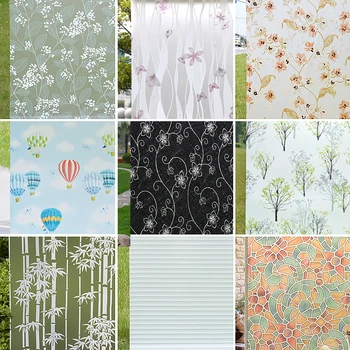 

Self-adhesive window stickers toilet opaque bathroom glass film black color Shading glass stickers anti-seepage 45x200cm