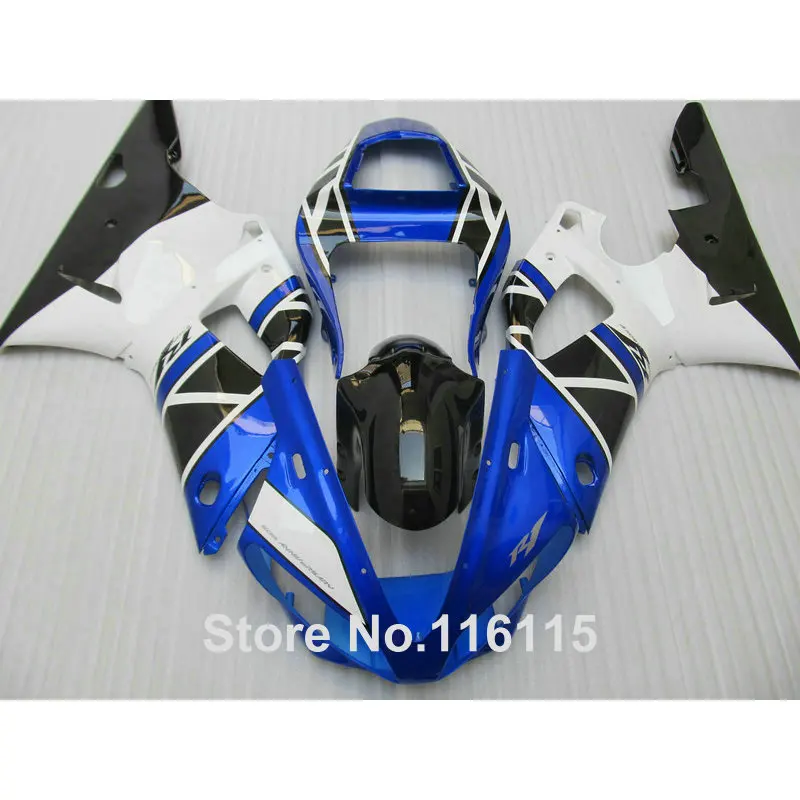 Fit For YAMAHA YZF R1 2000 2001 Black Blue White ABS Customize Fairing fit-for-yamaha-yzf-r1-2000-2001-black-blue-white-abs-customize-fairing