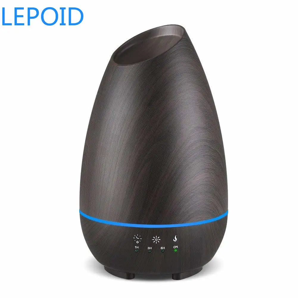 

LEPOID 2018 500ml Aromatherapy Essential Oil Diffuser Wood Grain Aroma Diffusers Cool Mist Humidmifier Mist Waterless Auto Close