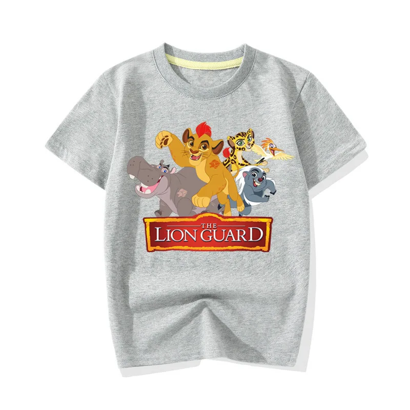 Camiseta/Детская футболка с короткими рукавами с изображением короля льва Диснея; летняя дышащая детская одежда из хлопка - Цвет: grey