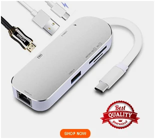 USB c концентратора адаптер Dongle Dock с Тип c PD Мощность 4 К видео HDMI SD Card Reader Gigabit Ethernet адаптер USB-C Тип-C 3.0 концентратора