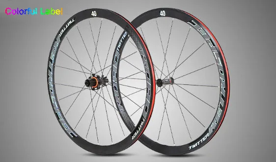 700C набор колес для шоссейного велосипеда RS-TW обод 40 мм Глубина передних 18 отверстий задние 21 отверстия круглые спицы 8-9-10-11 скоростные кассеты передние 100 задние 130 - Цвет: Colorful