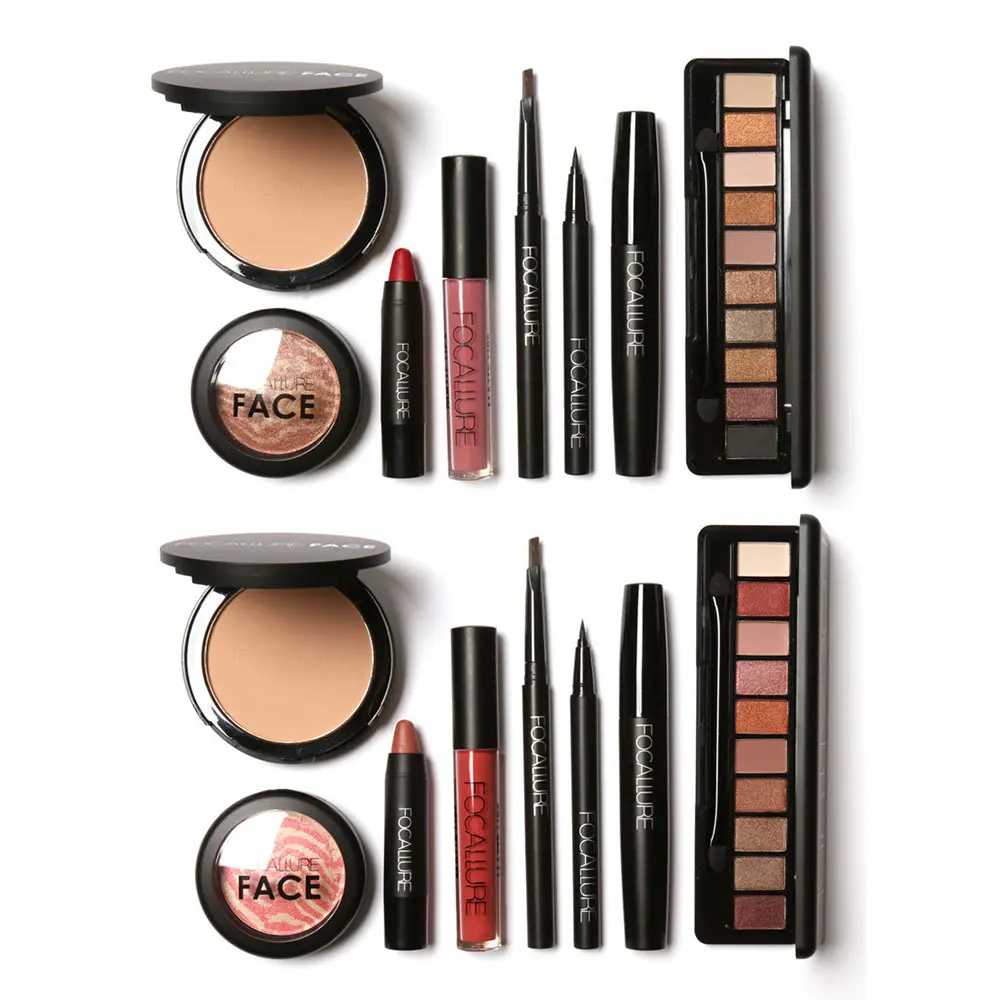 

8Pcs Make Up Set Cosmetics Kit Mascara Eyeliner Eyebrow Pencil Powder Lipstick Pen Eye Shadow Set Matte Lip Gloss Baked Blusher