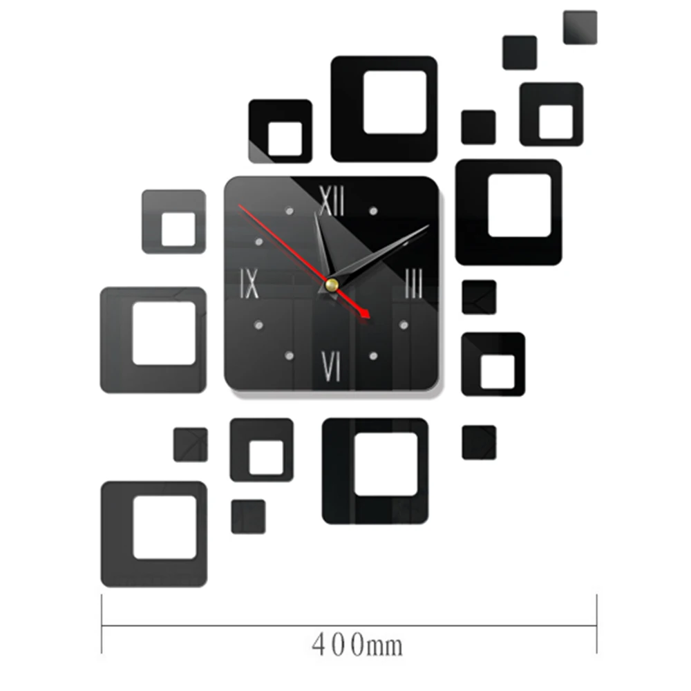 Квадратные DIY зеркальные часы 3D зеркальные часы настенные часы прохладная спальня настенный Декор ТВ фоновое зеркало модные цифровые часы