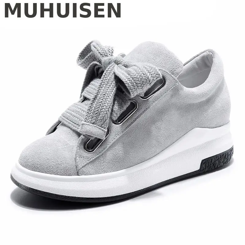 

Xek 2018 Genuine Leather Flat Shoes Women Lace Up Platform Loafers Flats Shoes Women Casual Shoes Ladies Creepers A035