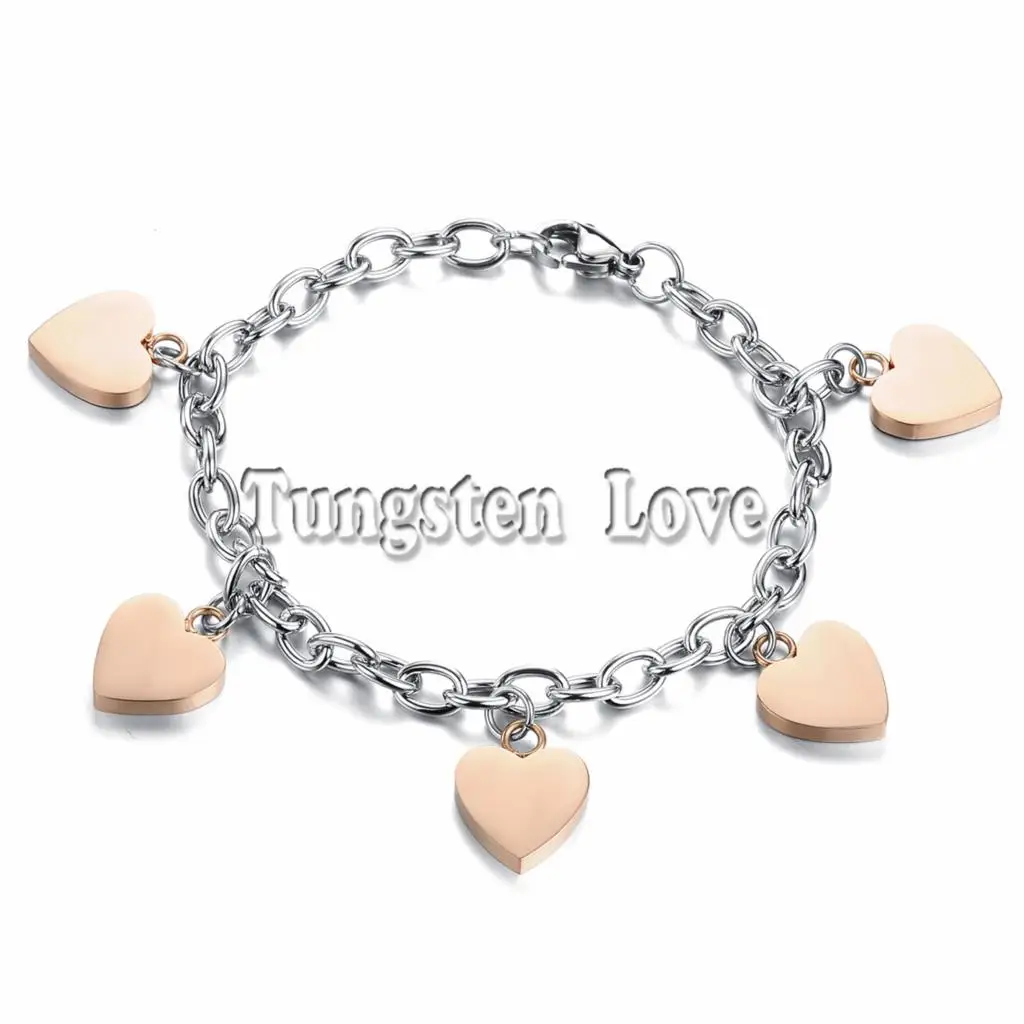 New Design Silver Women Bracelet Fashion Gold Heart Charm Bracelets New Design Silver Women Bracelet Fashion Gold Heart Charm Bracelets For Elastic Jewelry Pulseira Ouro Bijoux Femme In Chain Link