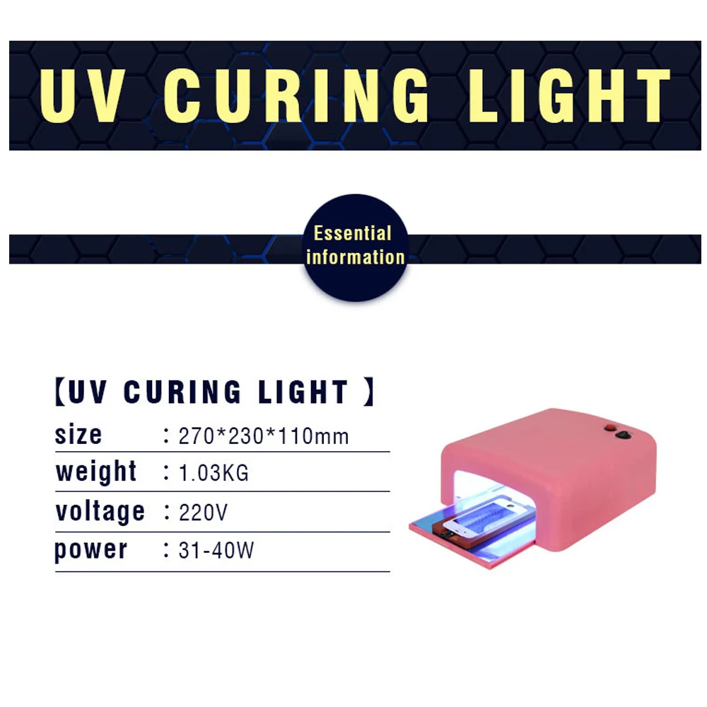 40 Вт УФ гель отверждения светильник s УФ Клей Сушилка светодиодный светильник для ремонта экрана сотового телефона УФ лампа/светильник