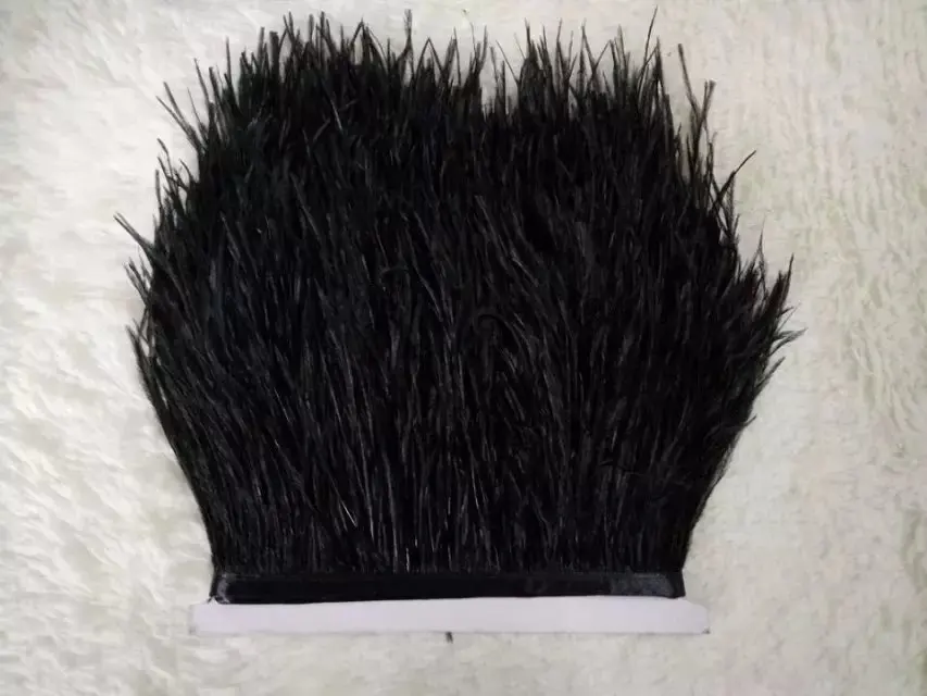 5meters/lot 4-6&quot10-15cm width high quality Natural Ostrich Feather fringe black feather Trimming Wedding decoration | Дом и сад