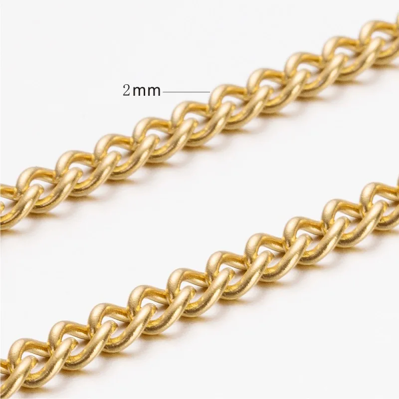 2.0MM 18KGP Gold Tone Stainless Steel 